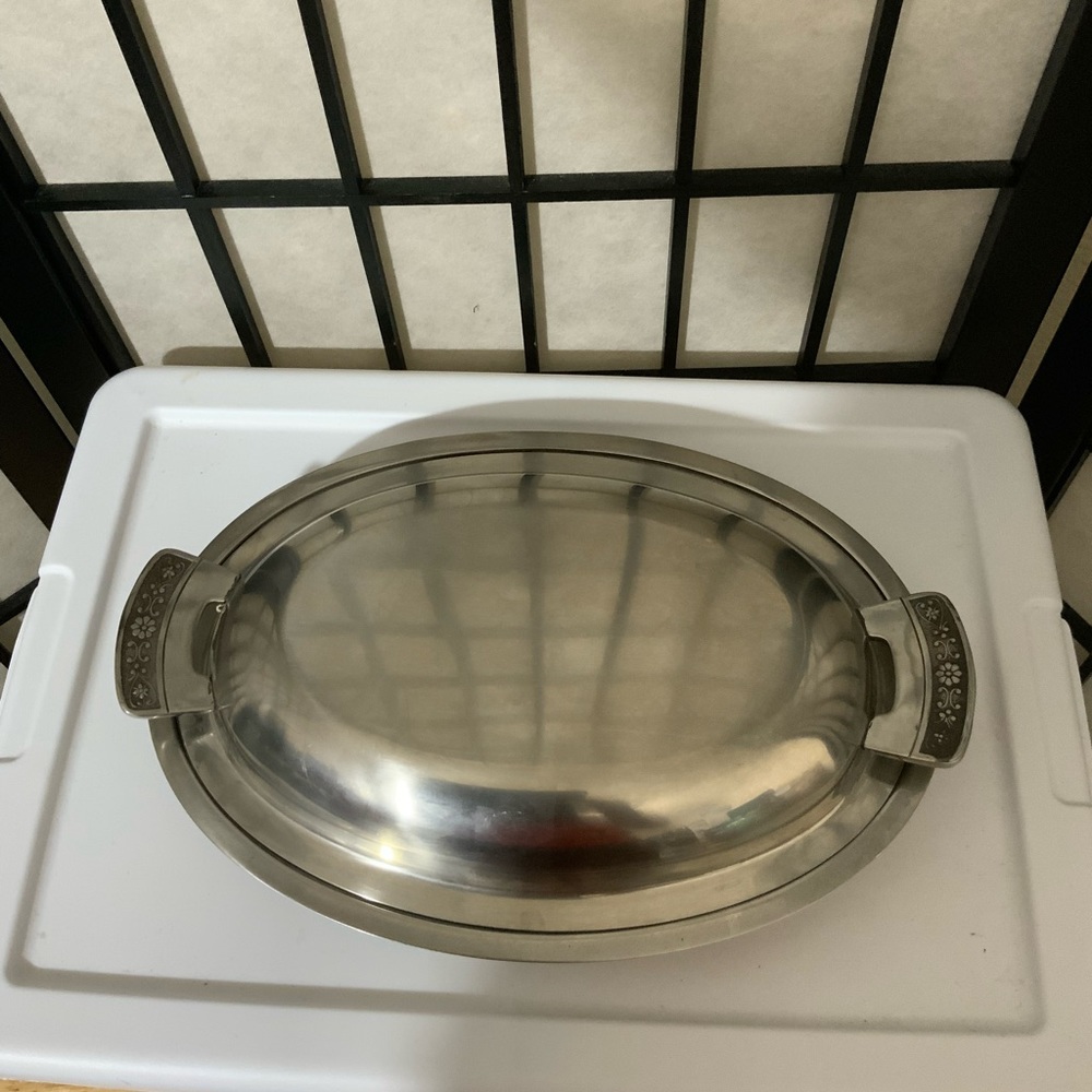Cordova Stainless Steel 1969 Serving Dish With Lid.